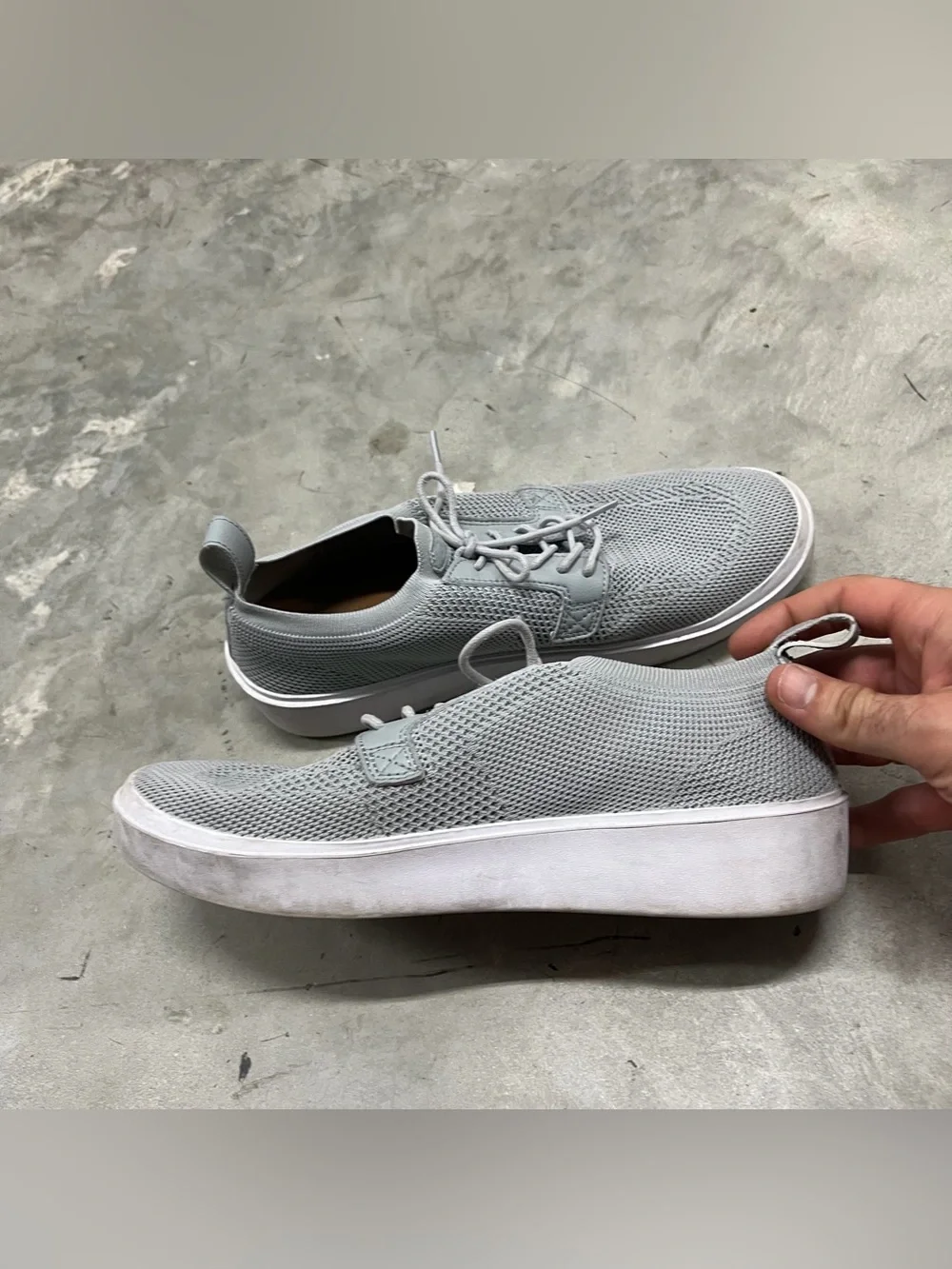 BYLT Knit Lido Shoes Men's Size 9 Gray Lace Up Low Top Classic Casual Sneakers